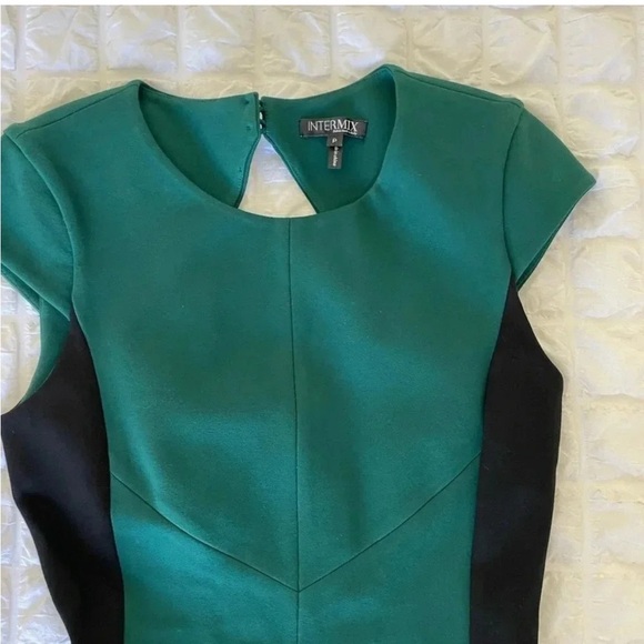 Intermix green black colorblock midi dress - Picture 5 of 9